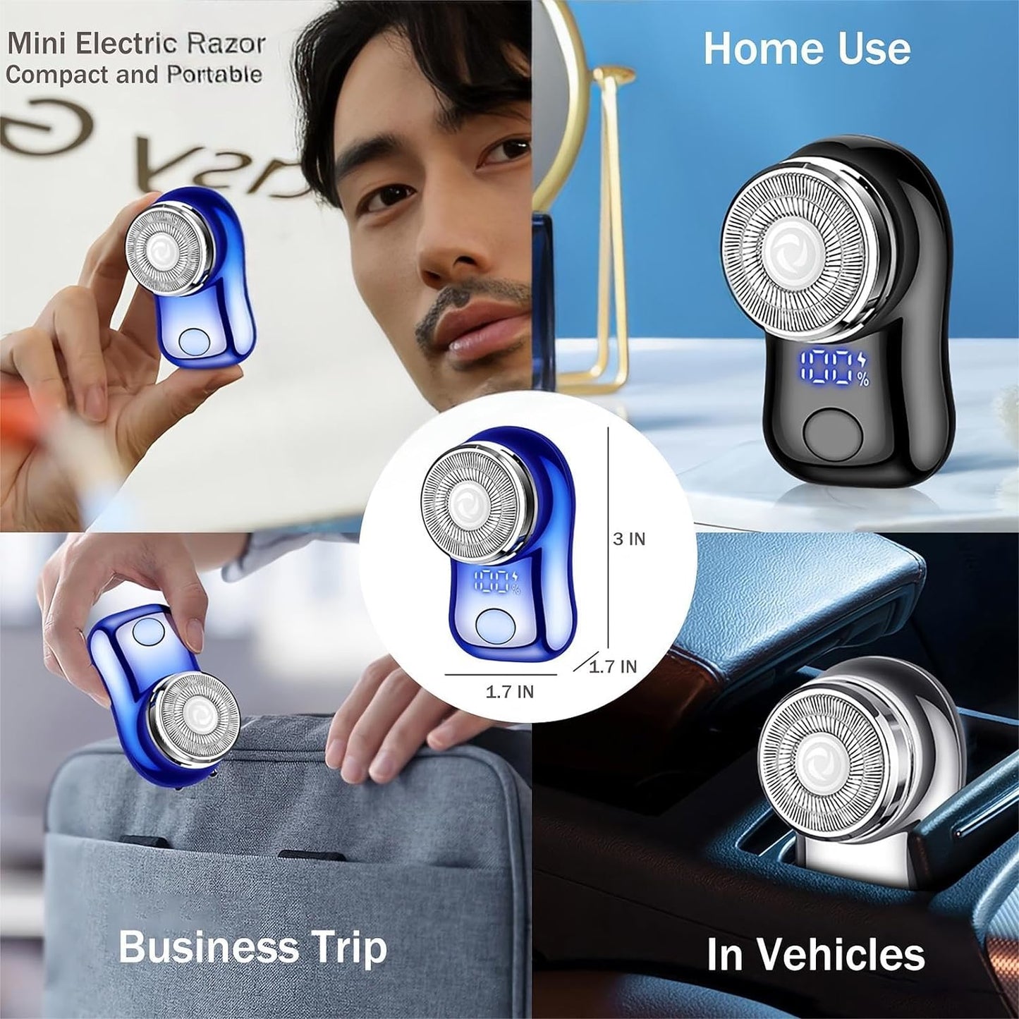 Mini Electric Shaver, Portable Powerful Storm Razor for Men Women