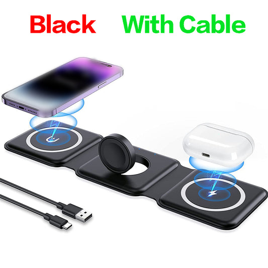 25W 3 in 1 Wireless Magnetic Charger