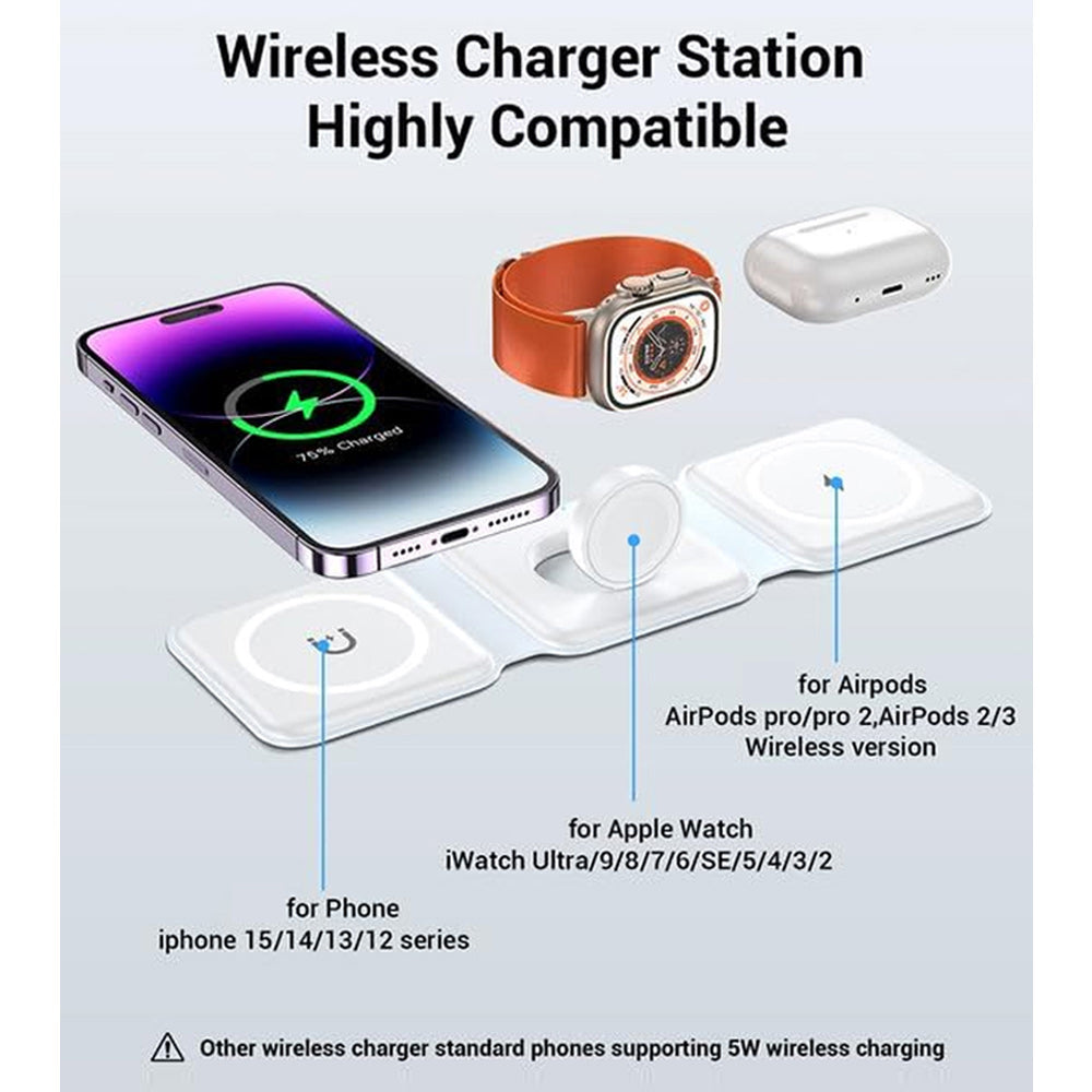 25W 3 in 1 Wireless Magnetic Charger