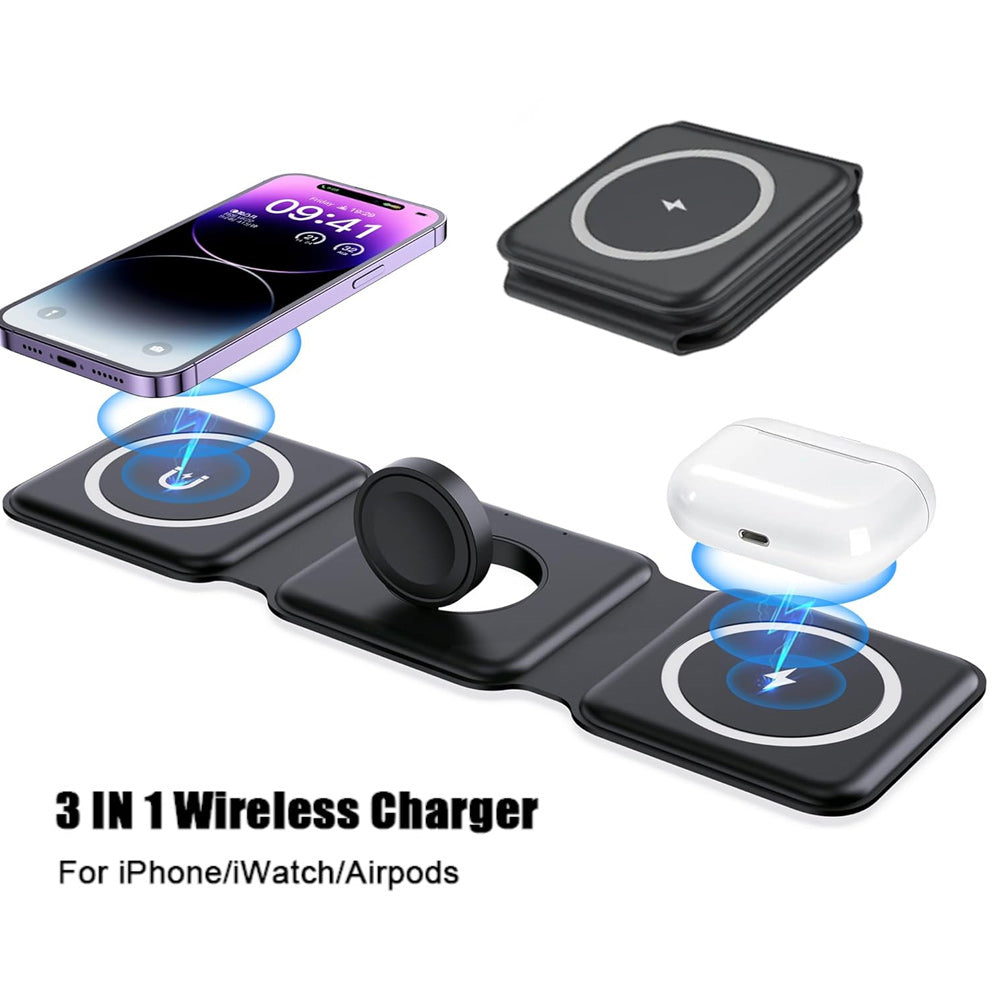 25W 3 in 1 Wireless Magnetic Charger